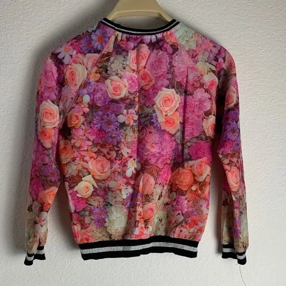 Forever 21 Kids Pink Floral 95 Sweater - Picture 2 of 2